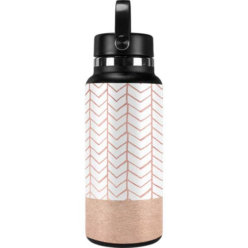 Rose Gold Herringbone Hydro Flask 32oz Wide Mouth Skin